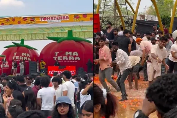 Indiaās 1st Tomato festival held in Hyderabad: Trending reels, reactions